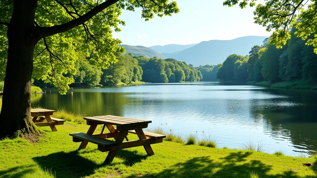Lakeside picnic spot in Ireland